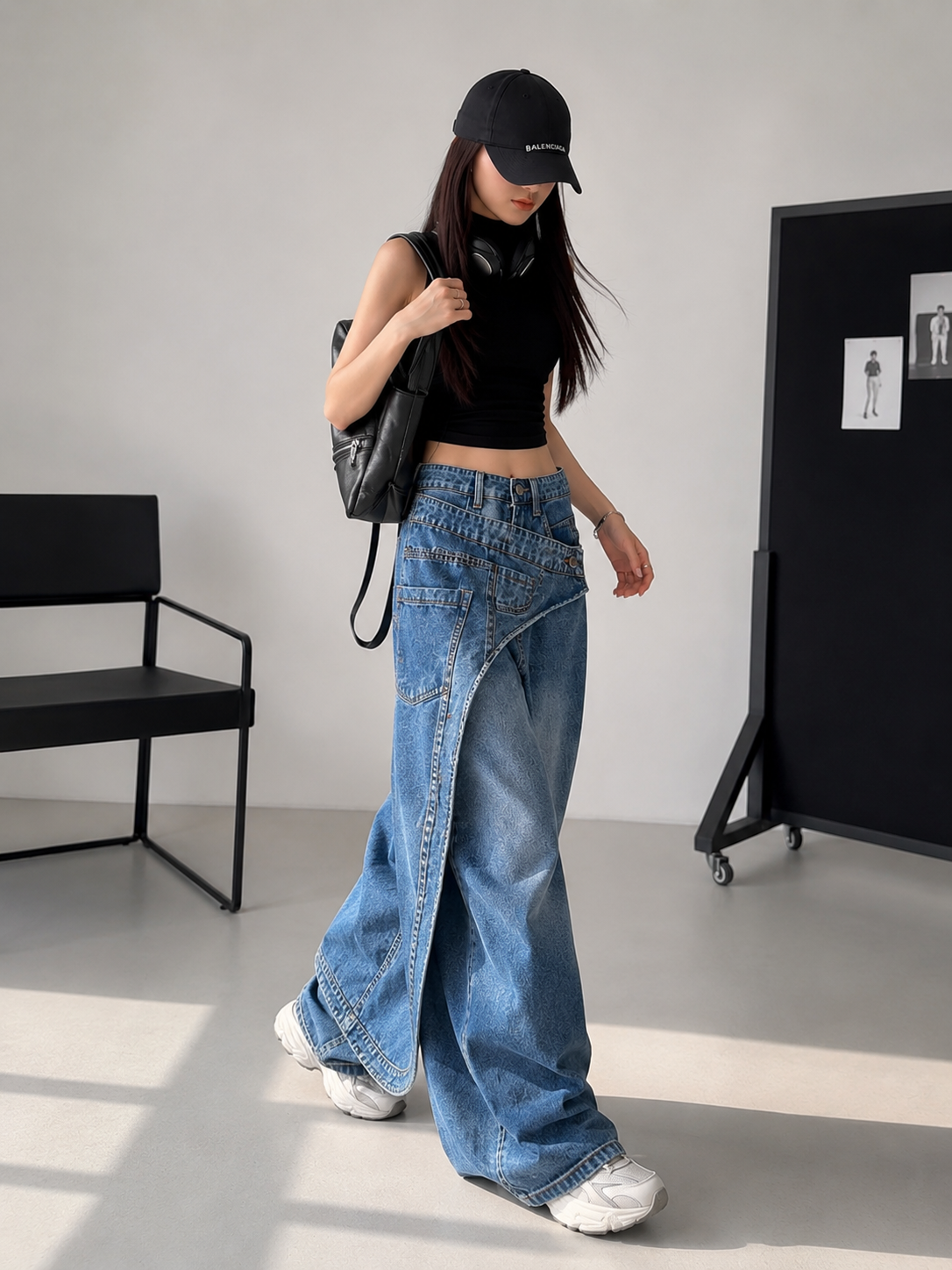 SJ Urban Layered Denim Maxi Pants