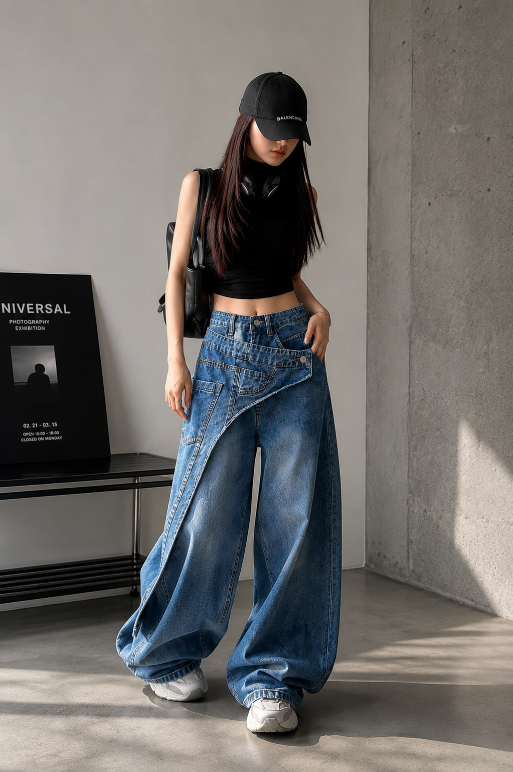 SJ Urban Layered Denim Maxi Pants